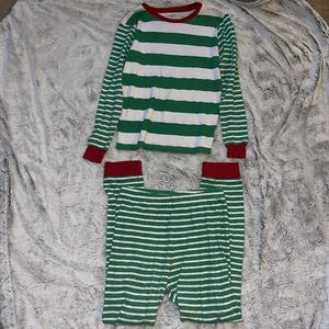 Carters Holiday Green & White Striped Pajama Set Size 12 🎄 - Picture 1 of 8