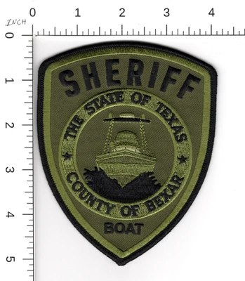 BARCO SHERIFF DEL CONDADO DE BEXAR 🚤 (PATRULLA MARINA SOMETIDA) PARCHE POLICÍA DE TEXAS Foto 1 de 2