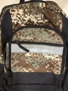 ll bean camo Backpack ****monogram Zachary - Picture 1 of 8