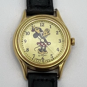 Reloj de cuarzo vintage Disney Minnie Mouse de Lorus V515-6080 correa de cuero - Imagen 1 de 14