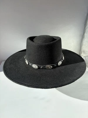 Ladies Black  High Fashion Cowboy Hat - Image 1 of 4