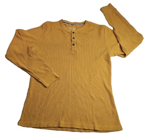 Ruff Hewn Henley Hemd Herren M Gelb Langarm Waffelmuster Workwear Heavy - Bild 1 von 11