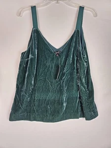 NWT! J.crew Top Size Medium Drapey Velvet Camisole Top Green Sleeveless Womens - Picture 1 of 5