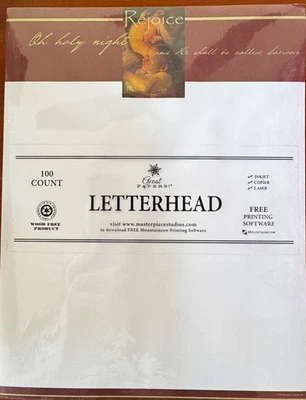REJOICE Christmas Newsletter Printer Paper Letterhead 100 Sheets Pages, NEW - Image 1 of 3