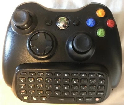 Fully Refurn'd Microsoft Xbox 360 Black Wireless Gamepad, Chatpad  & PC Dongle - Image 1 of 4