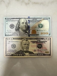 2 $100 and 1 $50 dollar bill *star note* 1 $50 Series 1993 - Picture 1 of 2
