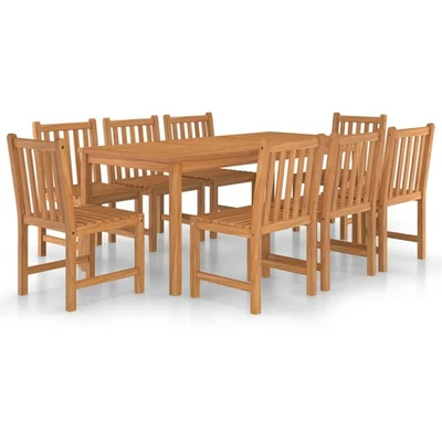 9-Piece Teak Dining Set for Indoor and Outdoor Use vidaXL - Image 1 of 4