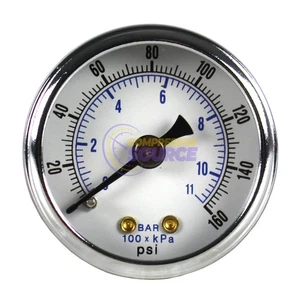 1.5" Face Dry Pressure Gauge 0-160 PSI Back Mount 1/8" NPT Air Compressor Gauge - Picture 1 of 6