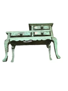Russ Berrie Dollhouse Miniature Green Vanity Dresser w/ Teddy Bear Accents - Picture 1 of 7
