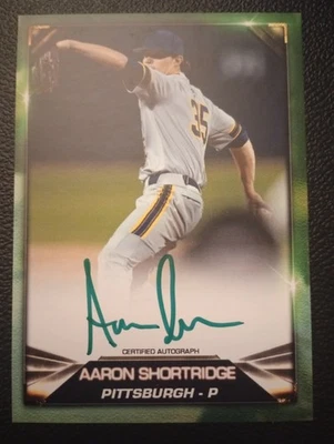 2019 Blowout Green Aaron Shortridge AUTOGRAPH Pirates - Image 1 of 2