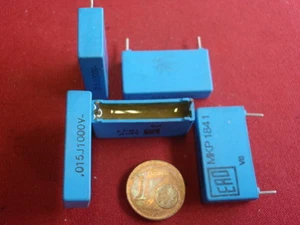 SELTEN! HOCHVOLT KONDENSATOR 0,015µF = 15nF 1KV  25x6x13mm  BLAU  5x    23225-33 - Bild 1 von 1