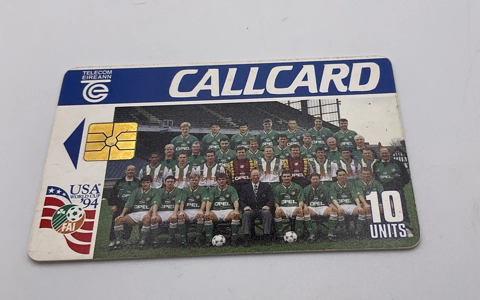 Telecom Eireann 10 Unit Phone Card 1994 FIFA World Cup Squad- Souvenir - Image 1 of 4