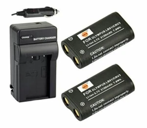 2 Replacement CR-V3 Batteries + DC78 Battery Pack Charger for Olympus C3000 NEW! - Picture 1 of 2