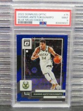 2022-23 Donruss Optic Giannis Antetokounmpo Choice Blue Mojo Prizm #11/24 PSA 9