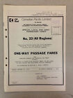 1972 Canadian Pacific Limited Special Local and Joint Passenger Tariff No. 33