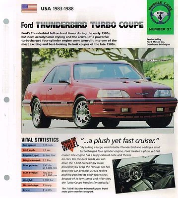 1986/1987/1988 FORD THUNDERBIRD TURBO COUPE IMP брошюра. T-Bird  - Изображение 1 из 2