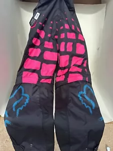 FOX Racing Switch Motocross/Dirt Bike Pants Black/Pink/Blue Women's Size 6 - Foto 1 di 13