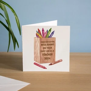 Personalised Congratulations New Teacher Card Handmade 1st Teacher Job Gifts - Picture 1 of 3