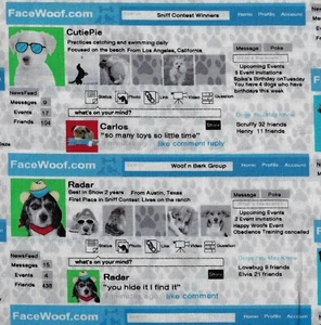 Fabric, Pooch Pals by Maria Kalinowski for Benartex, Dogs on FaceWoof, by/yard - Picture 1 of 2