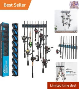 Fishing Rod Holder Alloy Steel Vertical Rack Holds 9 Poles for Garage Use - Picture 1 of 10