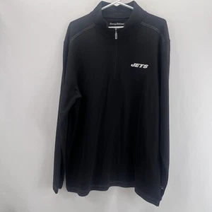 Tommy Bamaha Men’s NFL Black Jets Long Sleeve Supima Cotton Shirt Size L - Picture 1 of 10