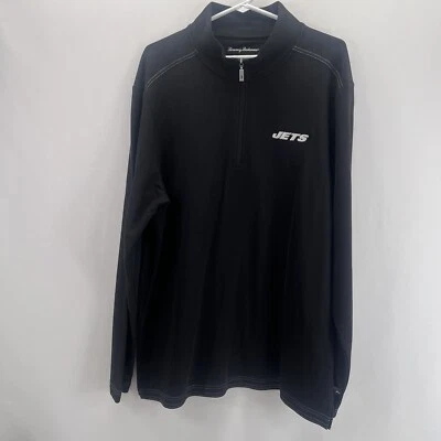 Tommy Bamaha Men’s NFL Black Jets Long Sleeve Supima Cotton Shirt Size L - Image 1 of 4