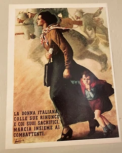Stampa Riproduzione Manifesto Donna italiana marcia insieme ai combattenti 1940 - Picture 1 of 1