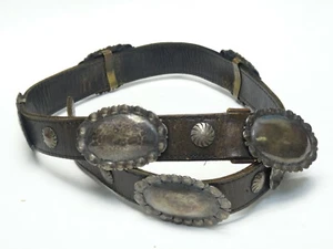 SUPERB ANTIQUE LATE 19c. SECOND PHASE NAVAJO SILVER CONCHO BELT - Picture 1 of 8
