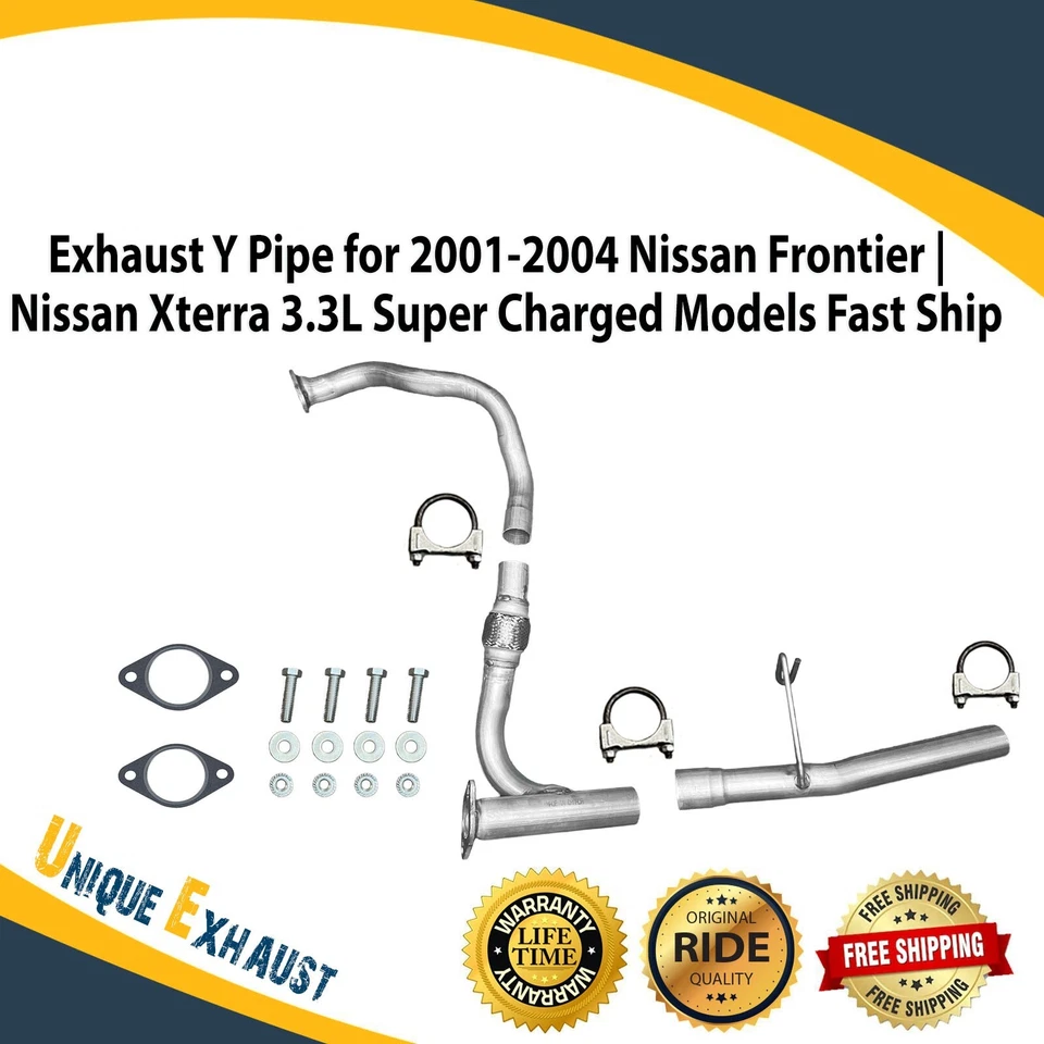 Tubo de escape en Y para Nissan Frontier 2001-2004 | Modelos Xterra 3,3 L súper cargados Foto 1 de 4