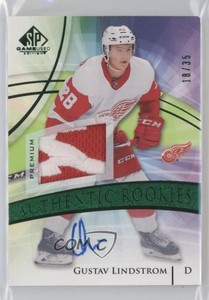 2020 Upper Deck SP Game Used Green /35 Gustav Lindstrom RPA Rookie Patch Auto RC