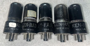 Lot Of 5 KEN-RAD 6V6GT Black Glass Power Amp Vacuum Tube TV7U Strong Ratings - Picture 1 of 4