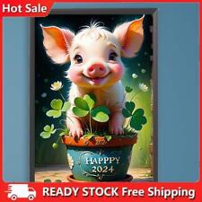 Paint By Numbers Kit On Canvas DIY Oil Art Happy Pig Picture Home Decor 40x60cm