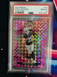 2024 Mosaic Brock Bowers (RC) Pink Camo #313 PSA 10 - Imagen 1 de 2