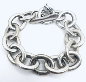 SILPADA B2187 STERLING SILVER 925 OVAL LINK TOGGLE BRACELET 8.5” - Picture 1 of 9