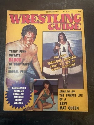 Vintage WRESTLING GUIDE DECEMBER 1975 HARLEY RACE TERRY FUNK BRUNO SAMMARTINO - Image 1 of 4