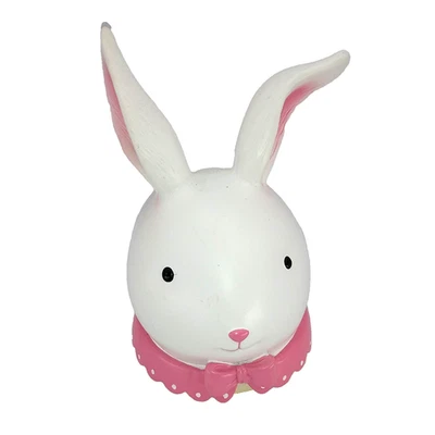 Yankee Candle White Bunny Rabbit Head Jar 5.5"T Topper Primavera Pascua Decoración Foto 1 de 4