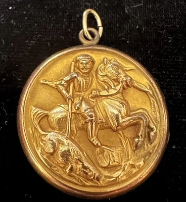 Antique Gold Filled Repoussé Hunting Scene Locket - Image 1 of 4