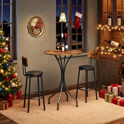 Mesa de bar, mesa redonda alta, mesa de altura de mostrador para el hogar, para cocina, pub Foto 1 de 4