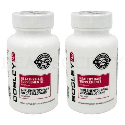 Bosley MD Suplemento de crecimiento de cabello saludable para mujeres 60 unidades cada lote de 2 Foto 1 de 4