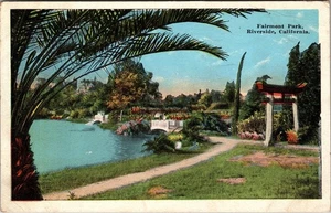 Riverside CA-California, Fairmont Park, c1923 Vintage Souvenir Postcard - Picture 1 of 2