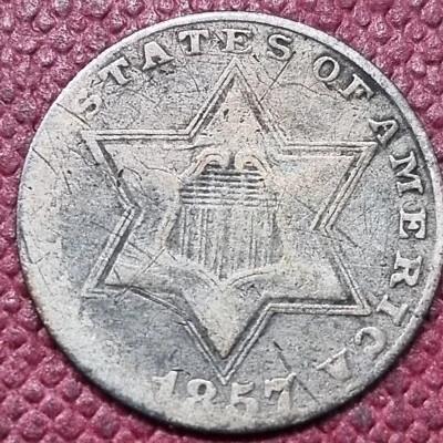 1857 Three Cent Silver Trime 3c Better Grade #75919 - Image 1 of 2