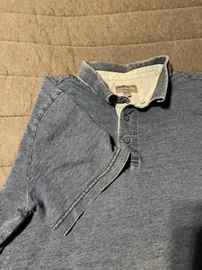 LL Bean Signature Mens XL Polo Shirt Short Sleeve Solid Blue Cotton Fit Casual - Picture 1 of 13