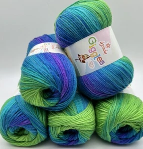 Wendy Giggles Variegated Double Knitting Crochet Yarn Wool - 5x100g Balls -WG14 - Picture 1 of 12