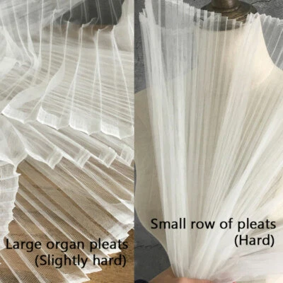 Accordion Pleats Mesh Fabric Pleated Cloth for Dress DIY Bouquet By Metre - Image 1 of 4