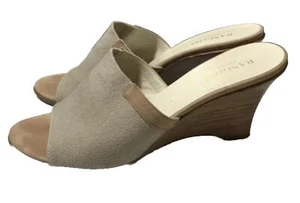 Rangoni Firenzi Womens Wedge SandalS 7.5M Slide On Woven Beige Made In Italy - Picture 1 of 7
