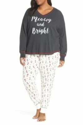 Pijama térmico PJ Salvage maullido y brillante juego de 2 piezas tamaño 2X Foto 1 de 4