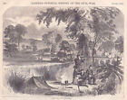 Orig Antique CIVIL WAR Engraving - "PICKET GUARD ON THE CHICKAHOMINY' - Harper's