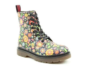 Justina Meadow Floral Heavenly Feet Vintage Shoes Comfy Ankle Boots UK