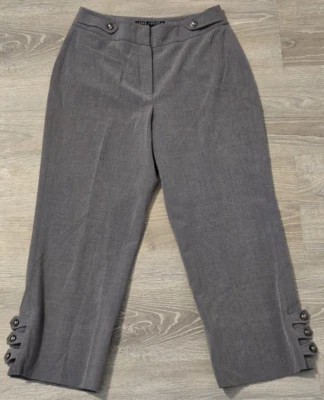 Pantalones cortos capri grises elásticos Larry Levine para mujer talla 4 Foto 1 de 4