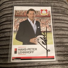2013-14 HANS-PETER LEHNHOFF BAYER LEVERKUSEN AUTOGRAPH PHOTO CARD BUNDESLIGA VGC